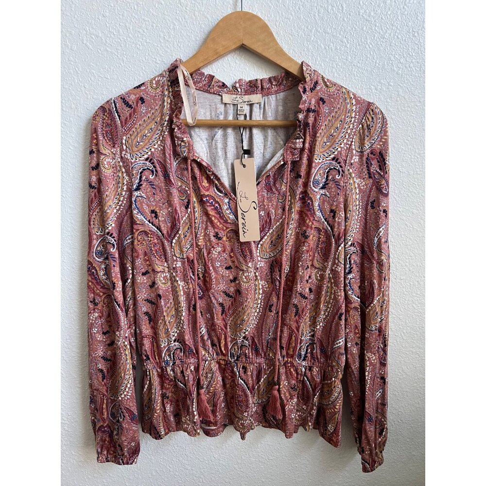 NWT Stitch Fix abstract print pink loose fitting top size medium